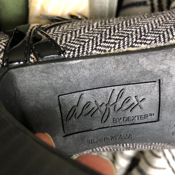DEXFLEX by Dexter Heels Size 6.5 Round Toe Herringbone - Picture 11 of 11